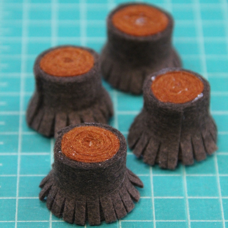 Sunflower centers look like tree trunks