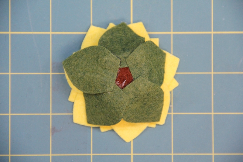 Glue remaining leaf in place