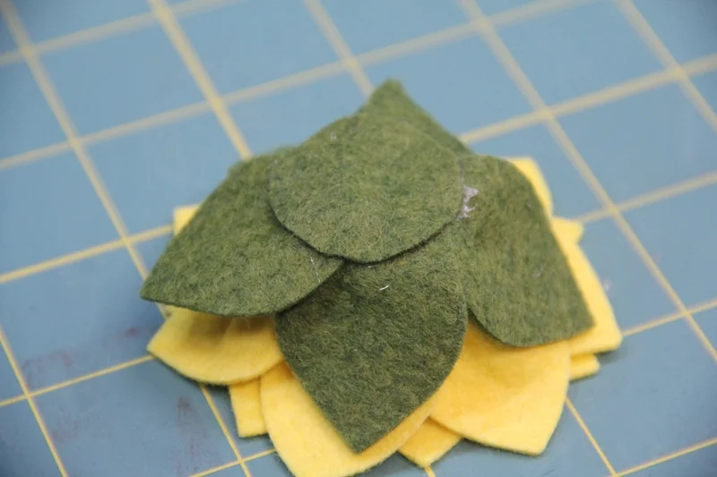 Glue circle over leaves