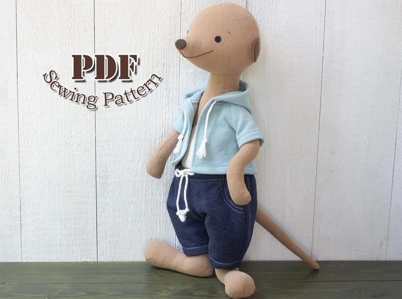 Stuffed Meerkat Sewing Pattern from Xanthe Patterns