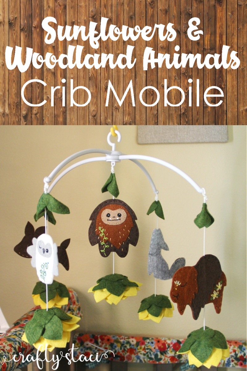 Sunflower and Woodland Animals Crib Mobile — Crafty Staci