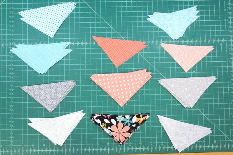 Leftover triangles from quilt