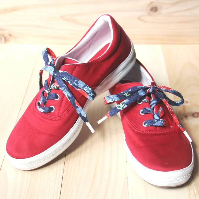 Red Keds with fabric laces from Crafty Staci