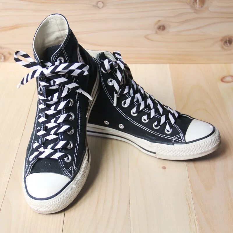 Converse high tops with fabric laces