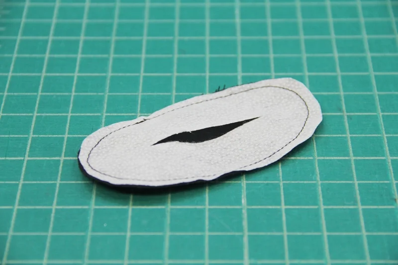 Cut interfacing only on eyes