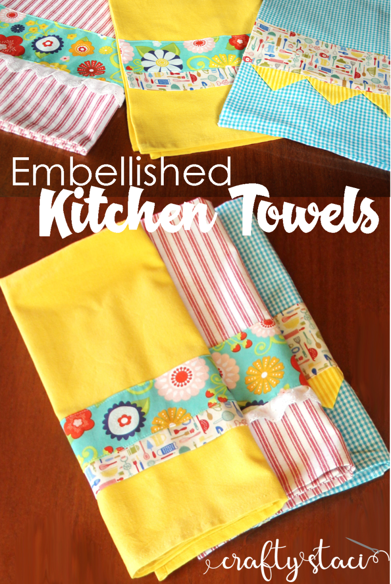 DIY Decorative Tea Towels - Scattered Thoughts of a Crafty Mom by