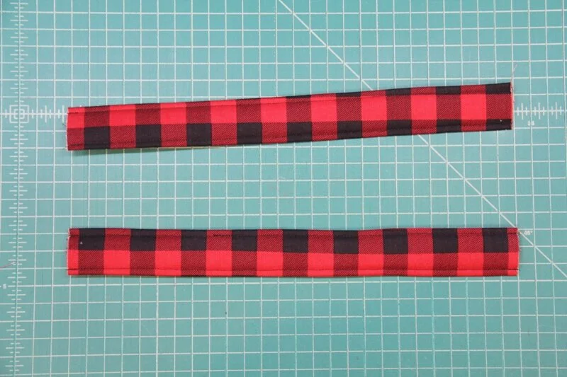 Topstitch near edges of handles