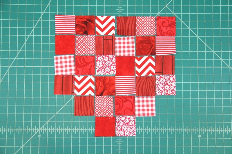 Lay out square in heart shape