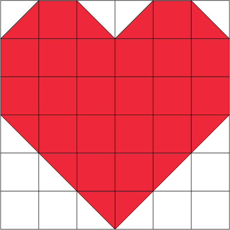 Heart with triangles trimmed