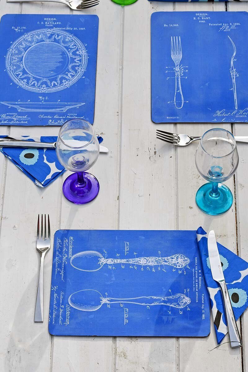 Blueprint Placemats from Picture Box Blue