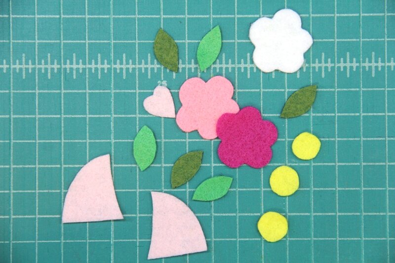 Pieces cut for llama coffee cozy