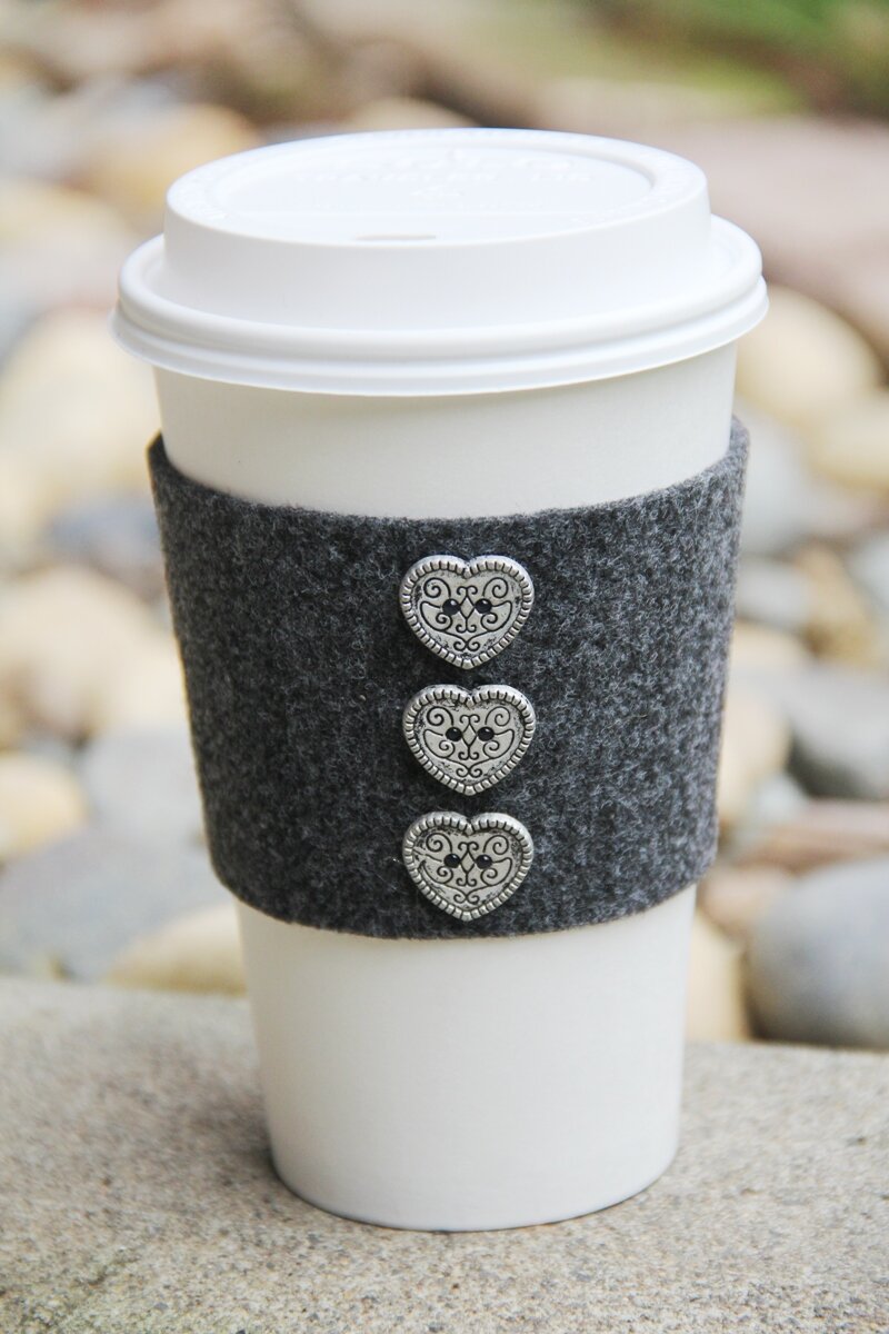 Buttoned Up Coffee Cozy from Crafty Staci