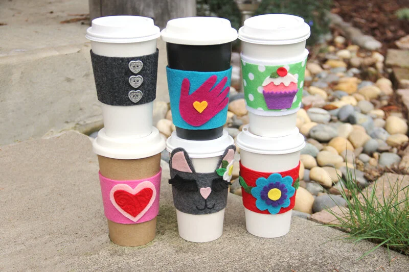 No-Sew Coffee Cozies from Crafty Staci