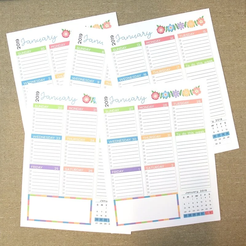 Printable 2019 Planner from Crafty Staci