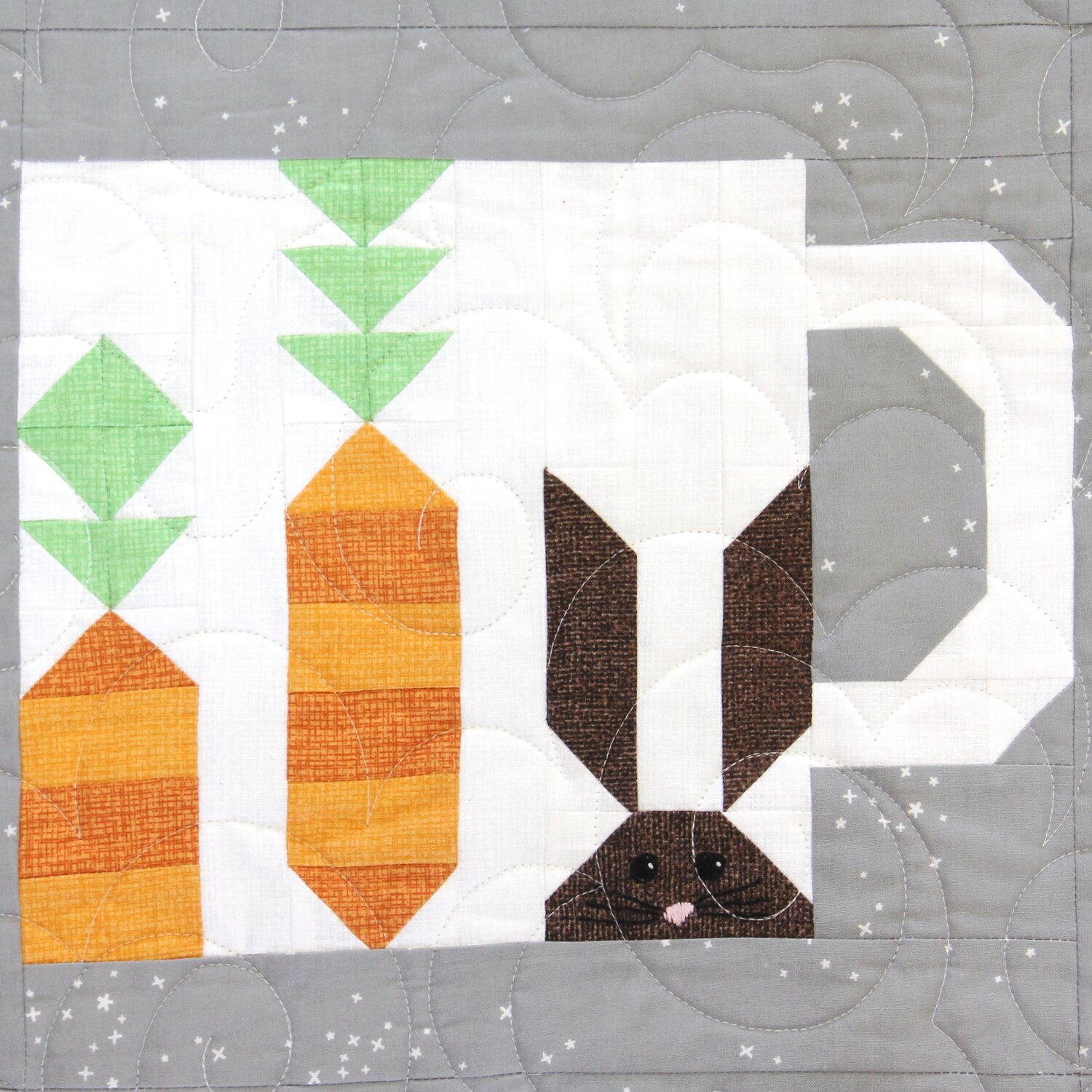 "Bunny" is a Free Easter Quilt Block Pattern designed by Staci from Crafty Staci!