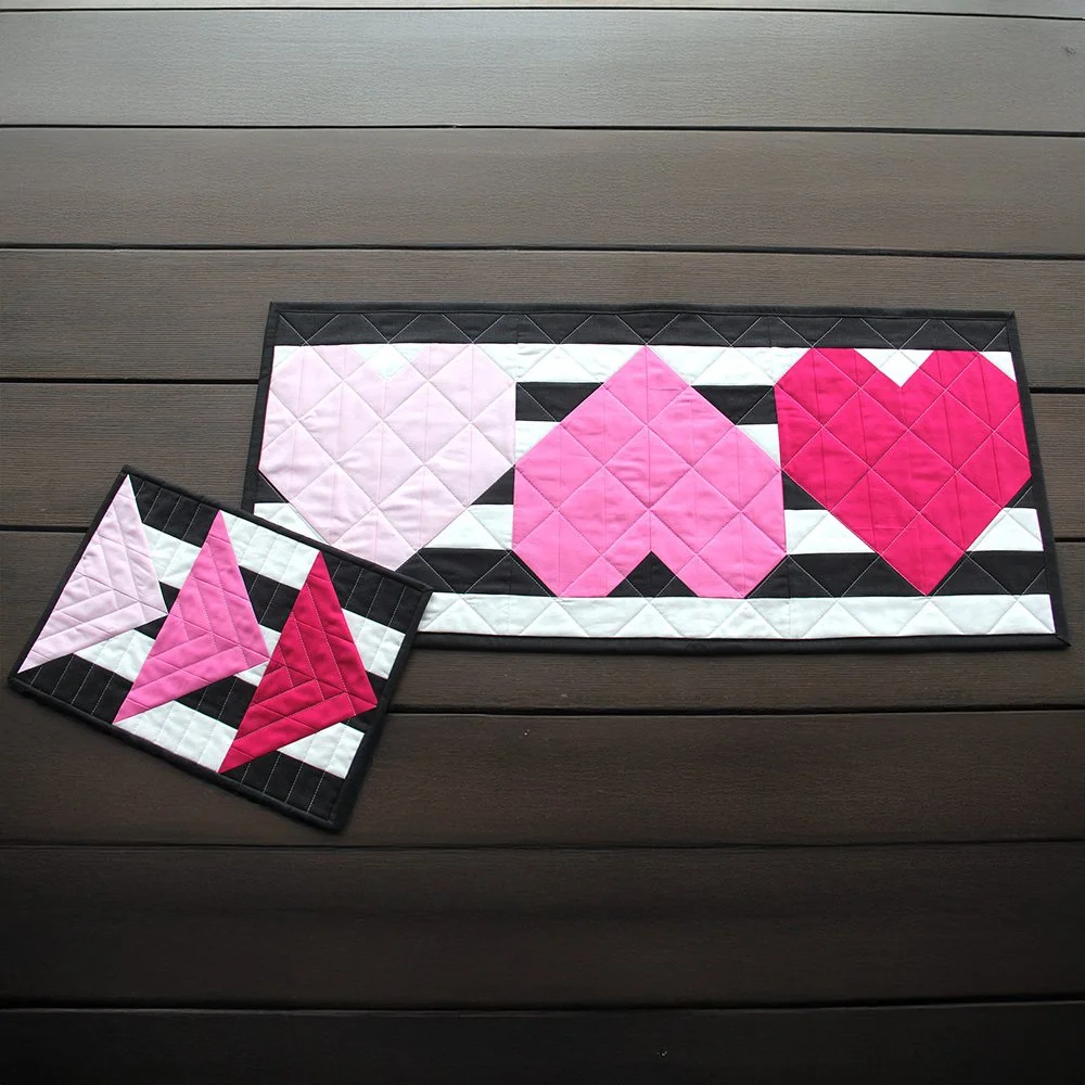 Three Hearts Table Runner