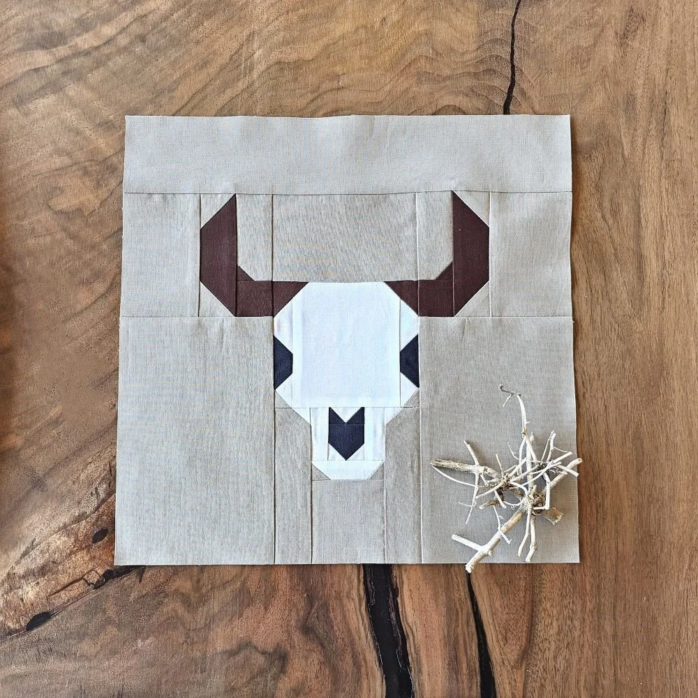 Bison Skull Quilt Block — Crafty Staci