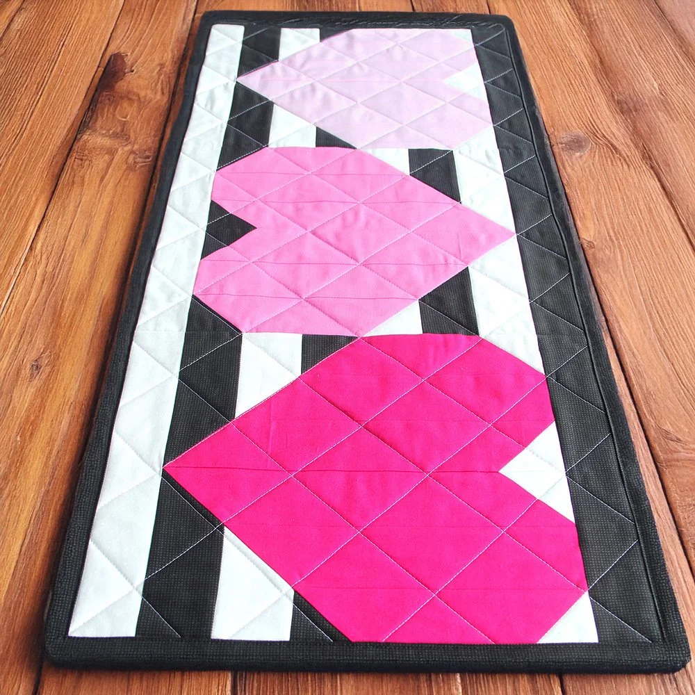 Three Hearts Table Runner PDF Sewing Pattern — Crafty Staci