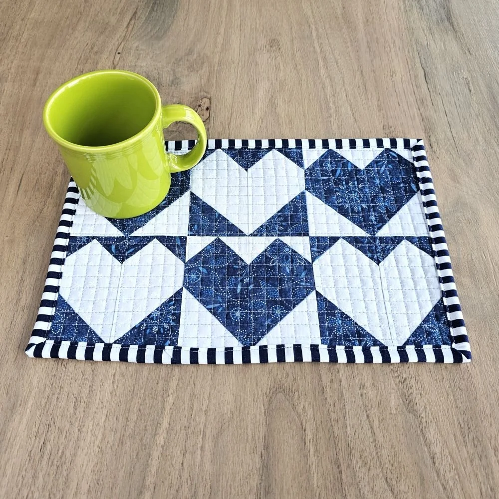Balanced Hearts Mug Mat PDF Sewing Pattern — Crafty Staci