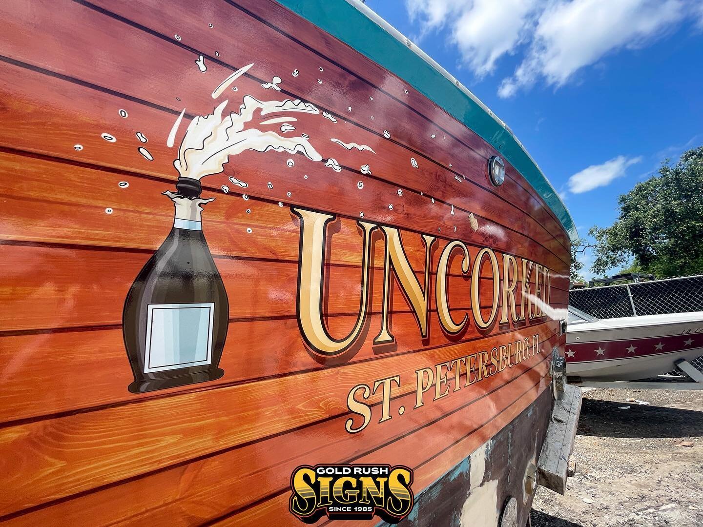 Uncorked! We love this name. This transom wrap turned out ✨amazing✨