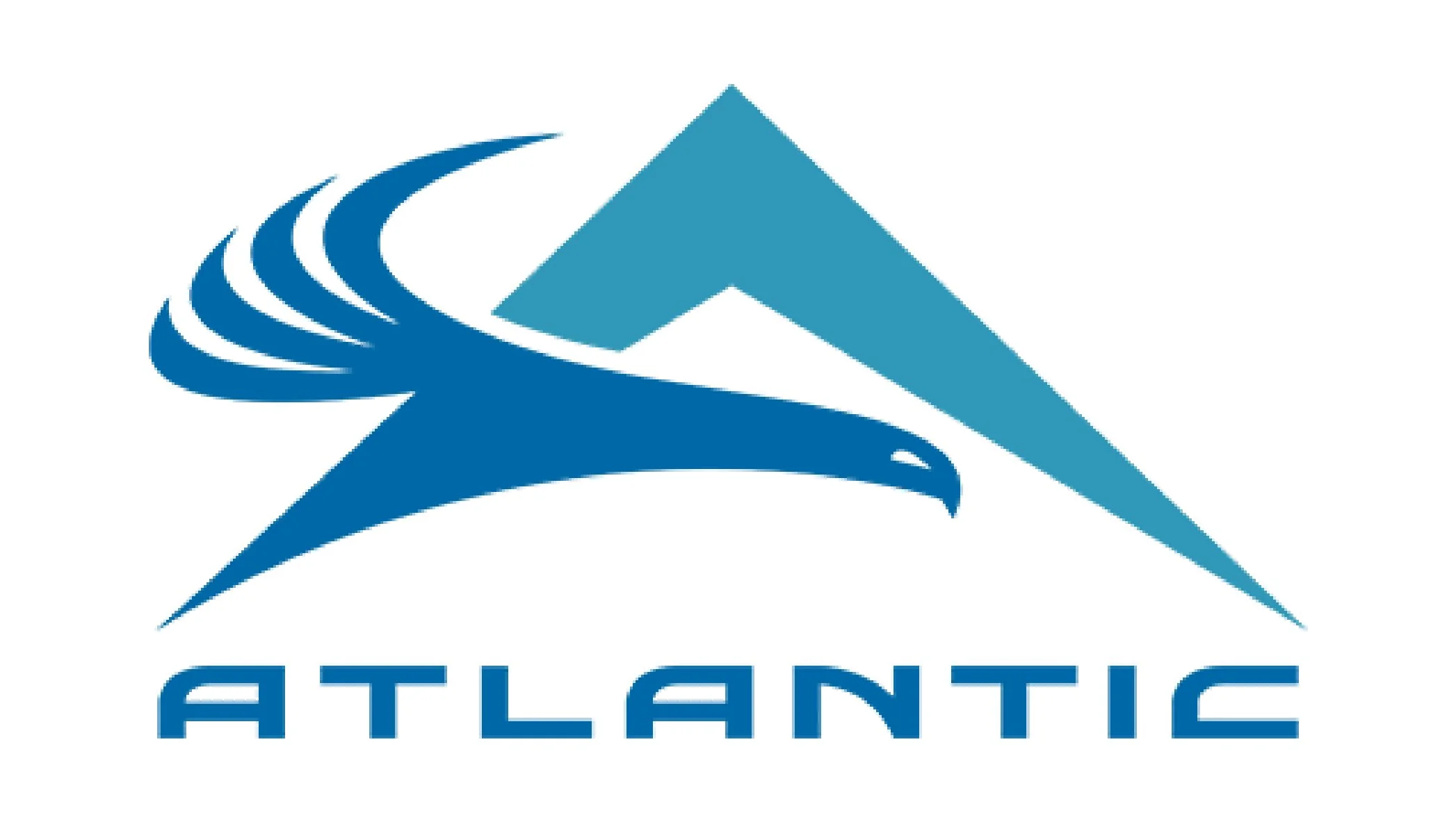 Logo of Atlantic with stylized blue eagle and mountains.
