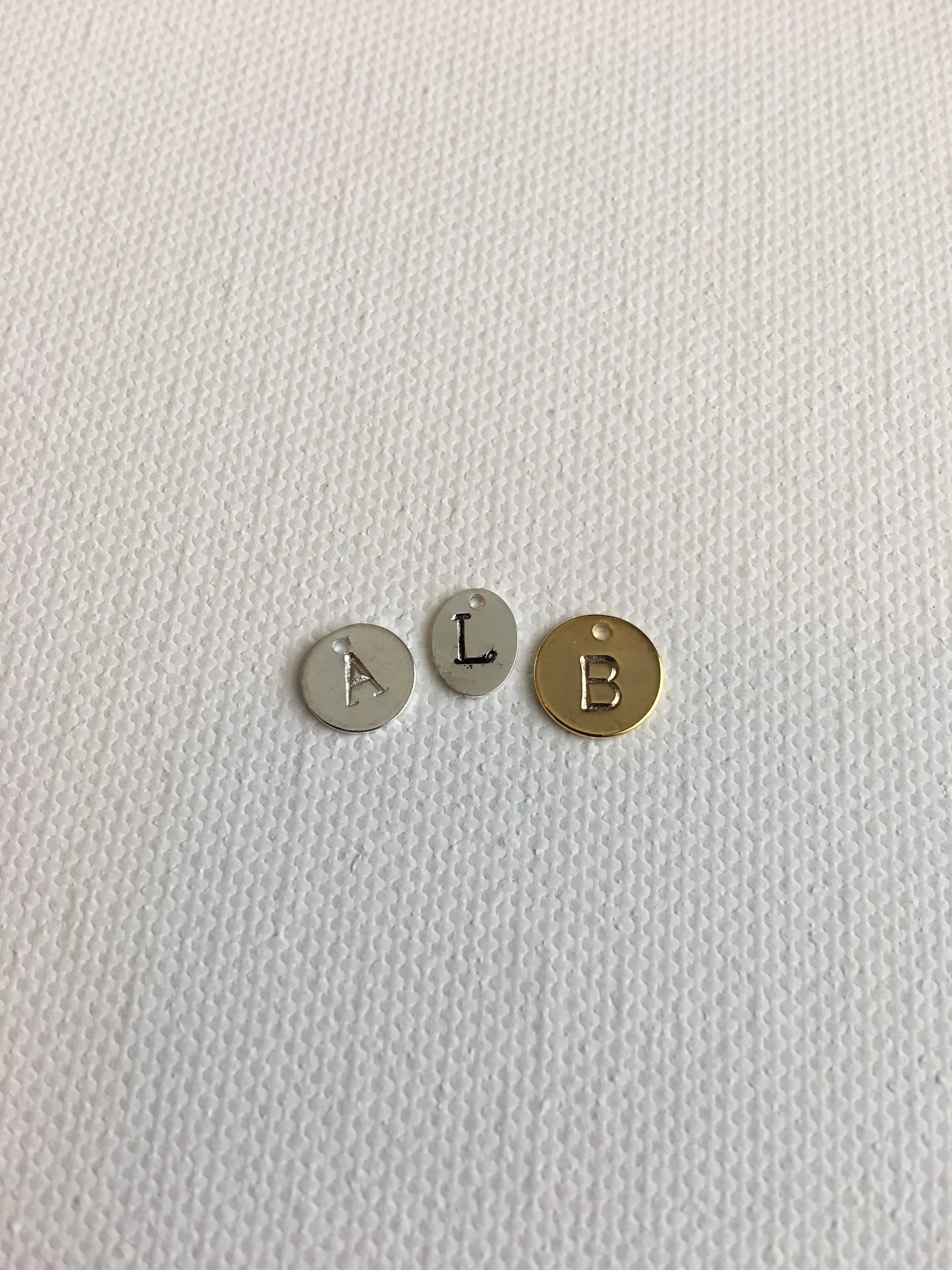 Stamped Letter charms