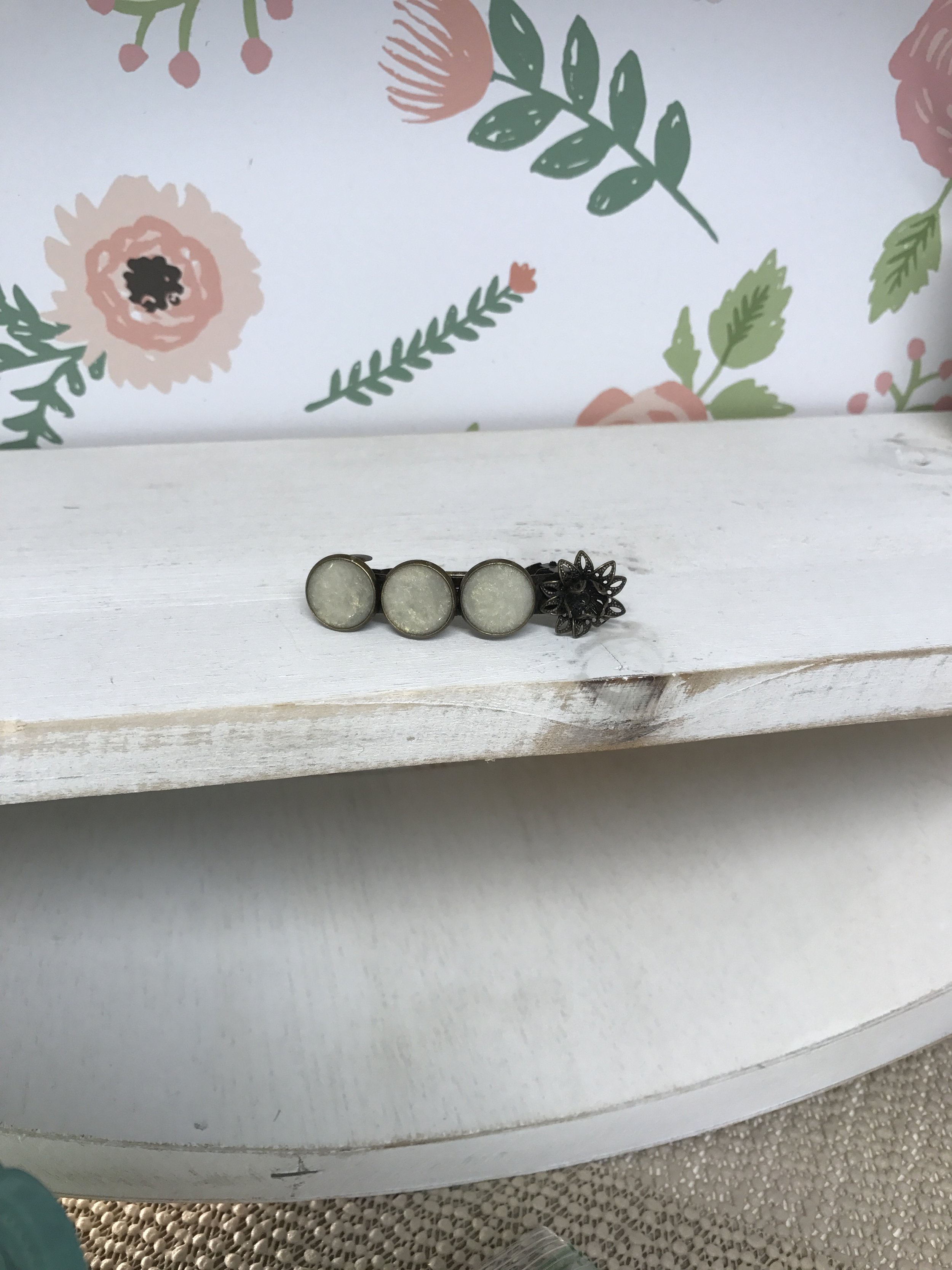 Three Bezel Hair Barrette