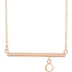 Bar necklace with hanging stone.
