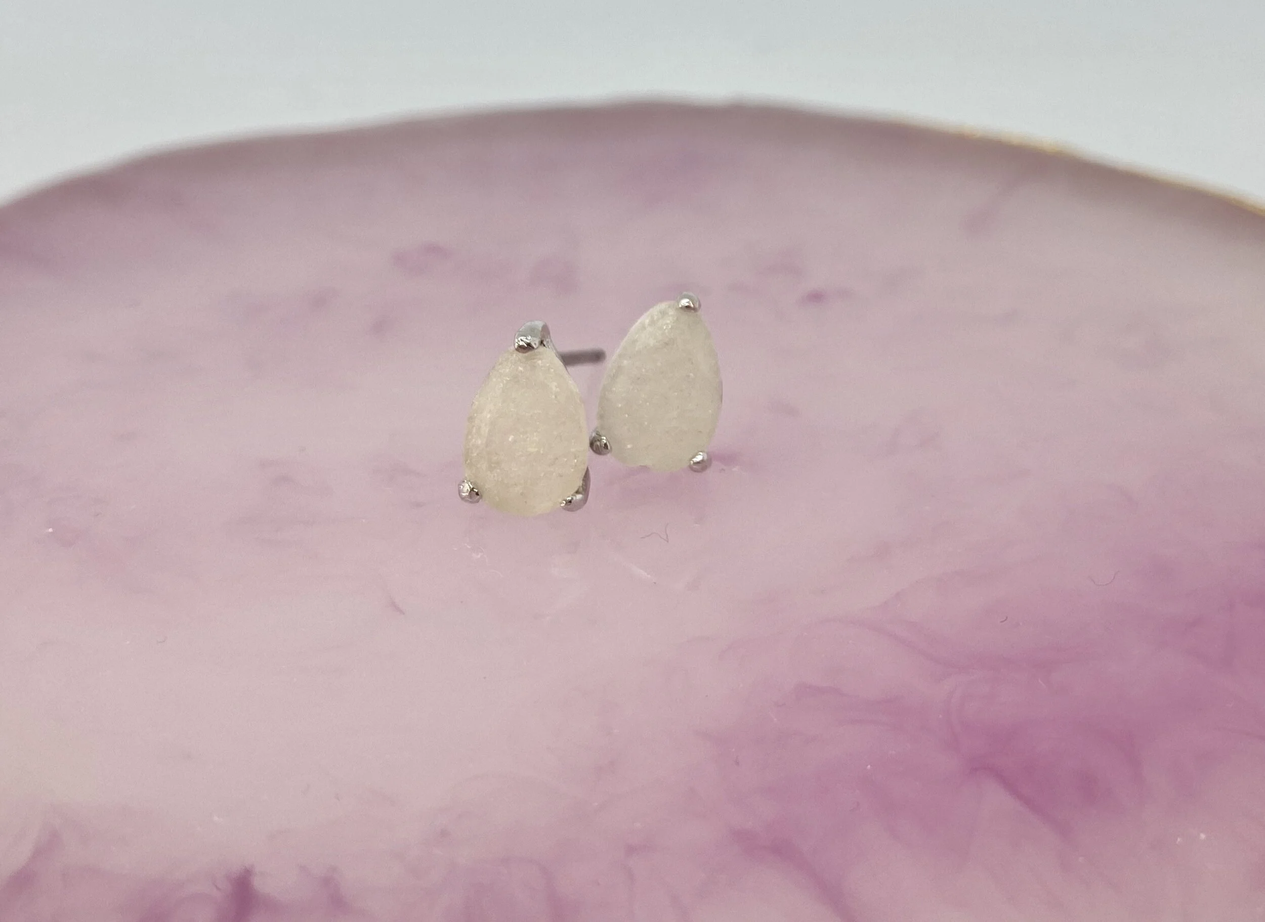 Teardrop Stone Studs