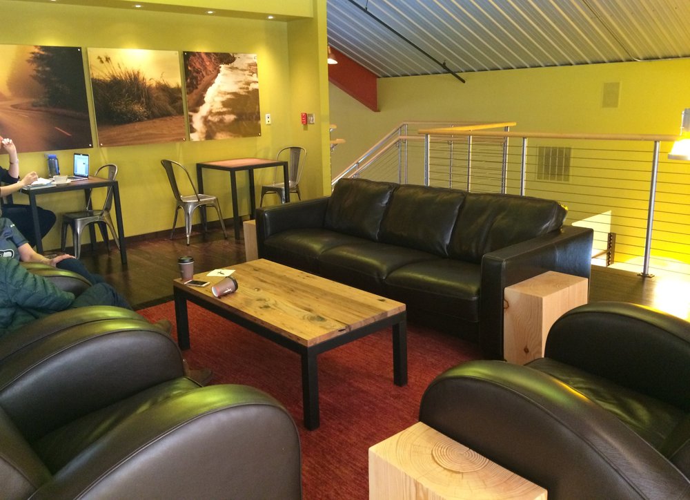  Enjoy your perfect cup in one of these super soft leather sofas or club chairs. Feel free to linger but be careful not to get so comfy you fall asleep! 