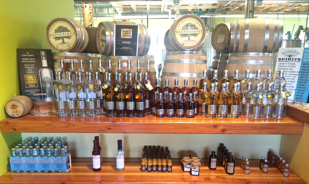 A full selection of the spirits available at the distillery. 