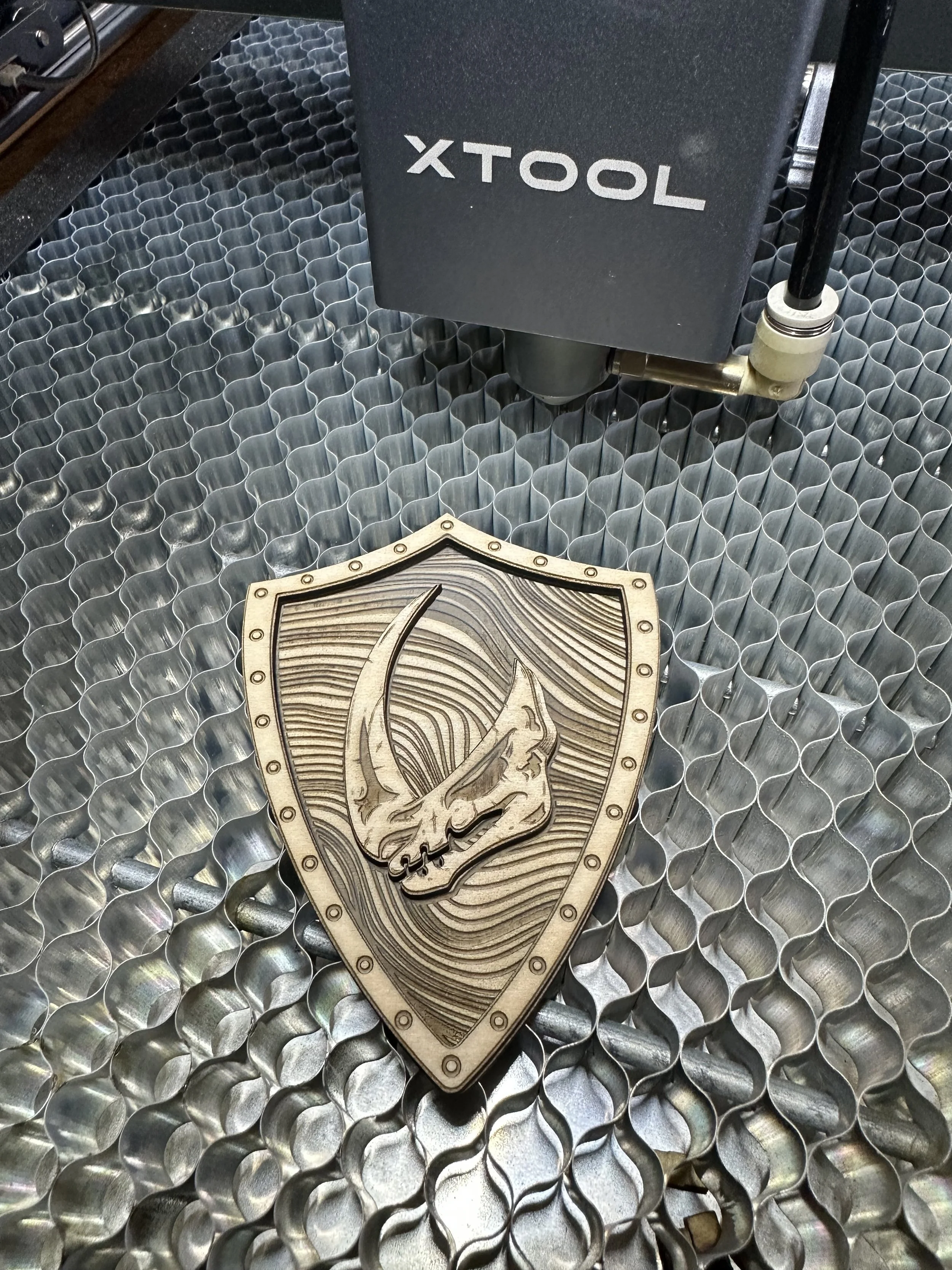 Unfinished Multi-Layer Mudhorn Shield Wooden Patch