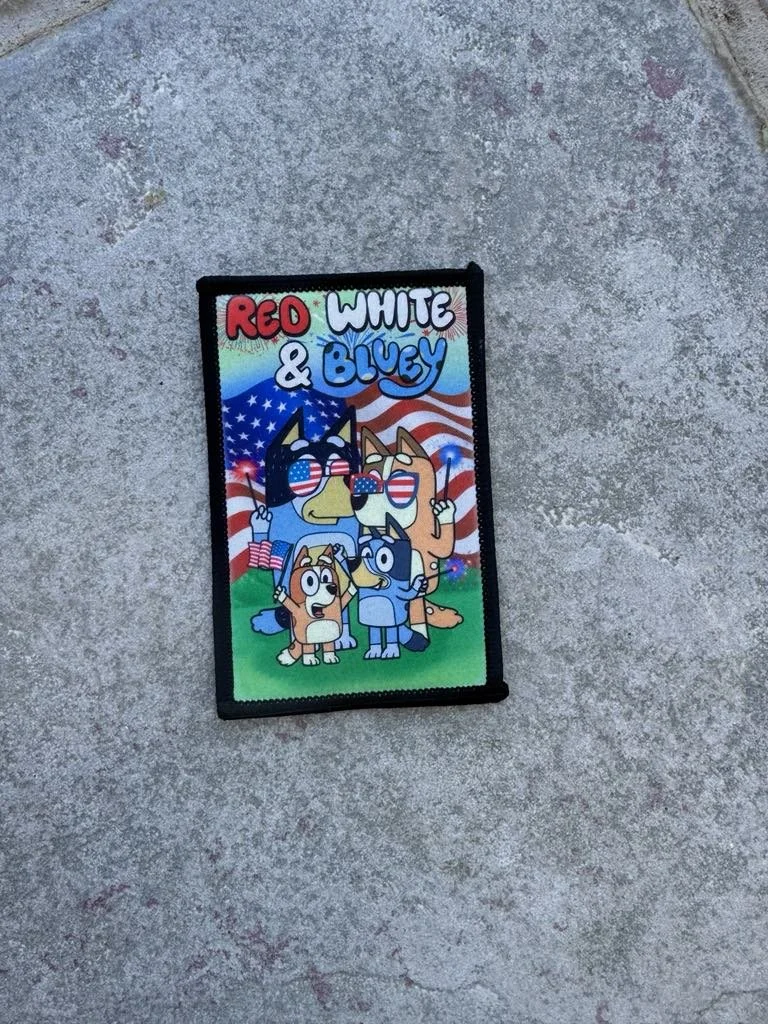 Red White and Bluey Fabric Patch