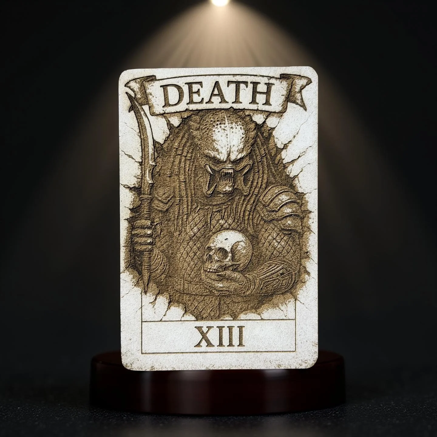 Predator "Death" Wooden Tarot Card Patch