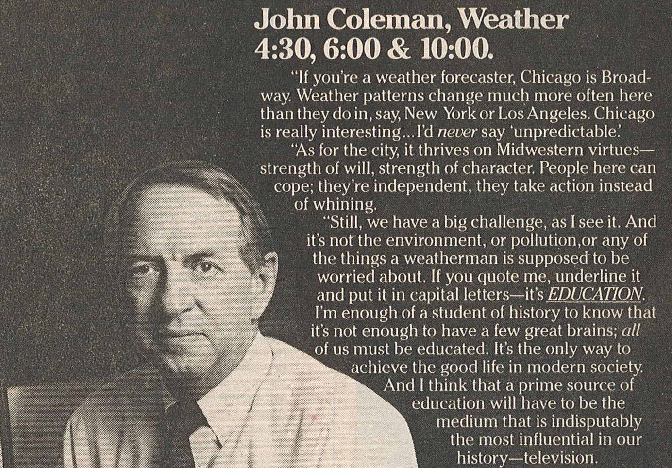 Coleman on Chicago, 1985