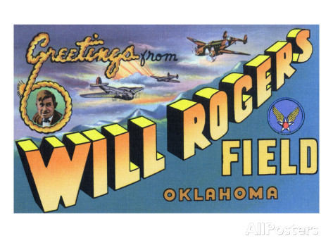 A graphic similar to the World War II-era postcards available for sale near Rehnquist's first post at Will Rogers Field, Oklahoma. 