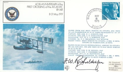 A 1979 postal cachet commemorating the first completed transatlantic flight. Signed by Francis W. Reichelderfer. From my personal collection.