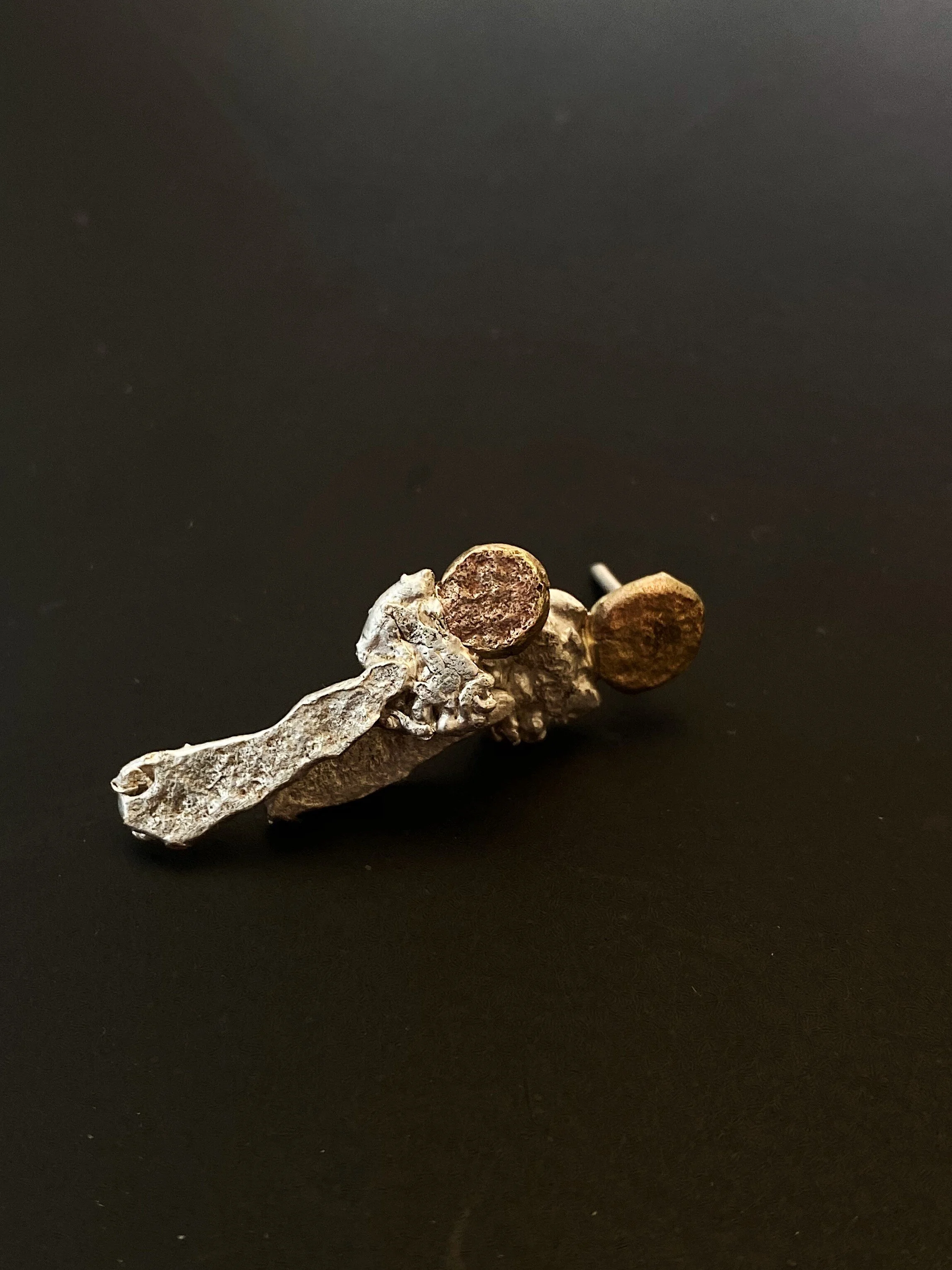  Up-cycled Silver, 18k Gold  Handmade Stone-Forming  2020 