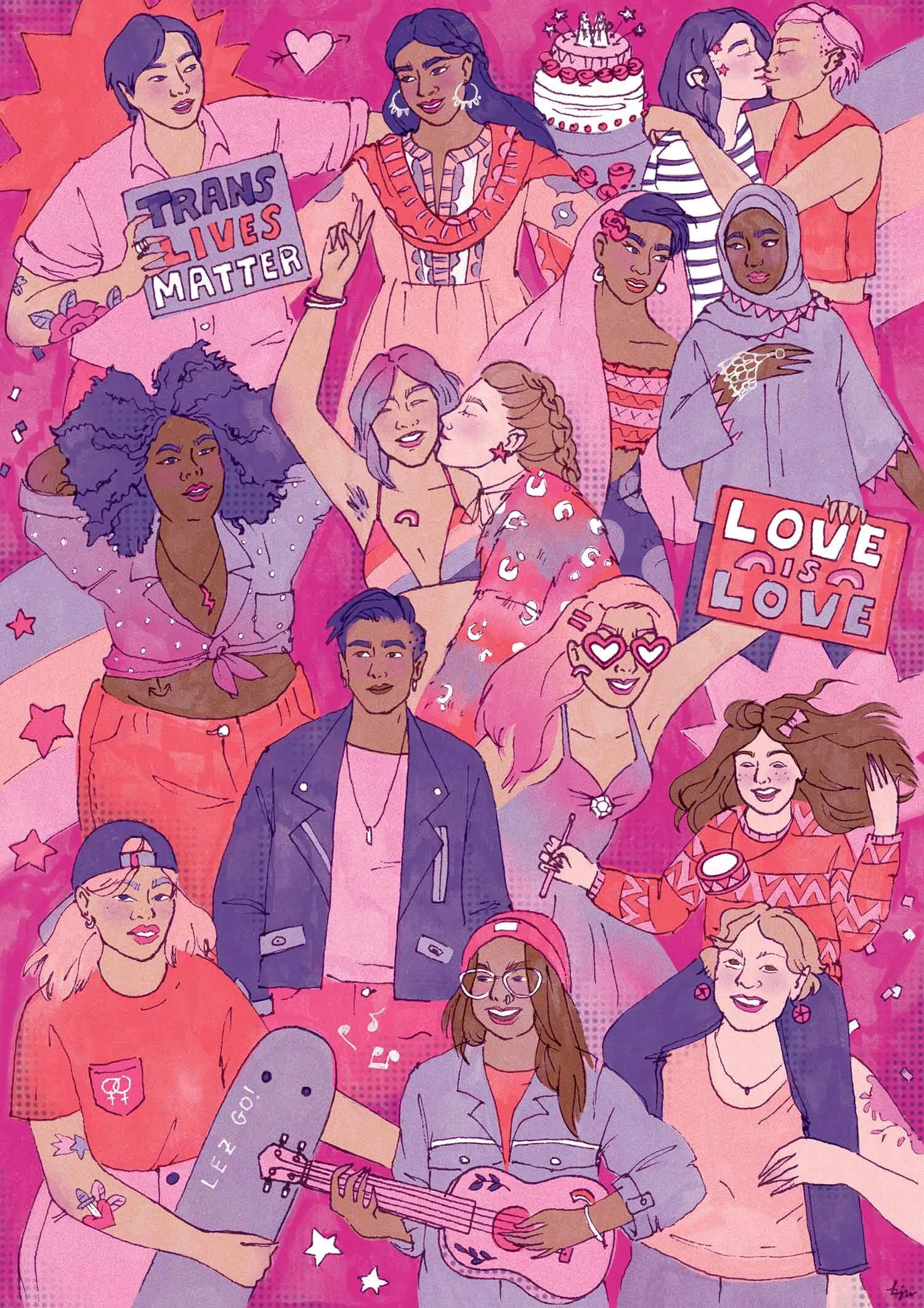   Plug Magazine  editorial illustration “Lesbian Day of Visibility“, April 2019 