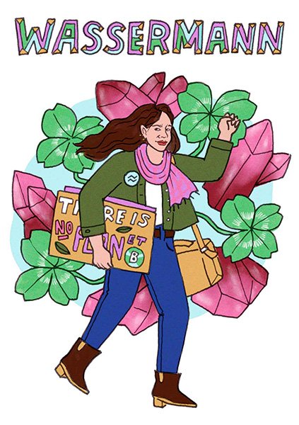 Horoscope illustration for Maxima Magazin, January 2022