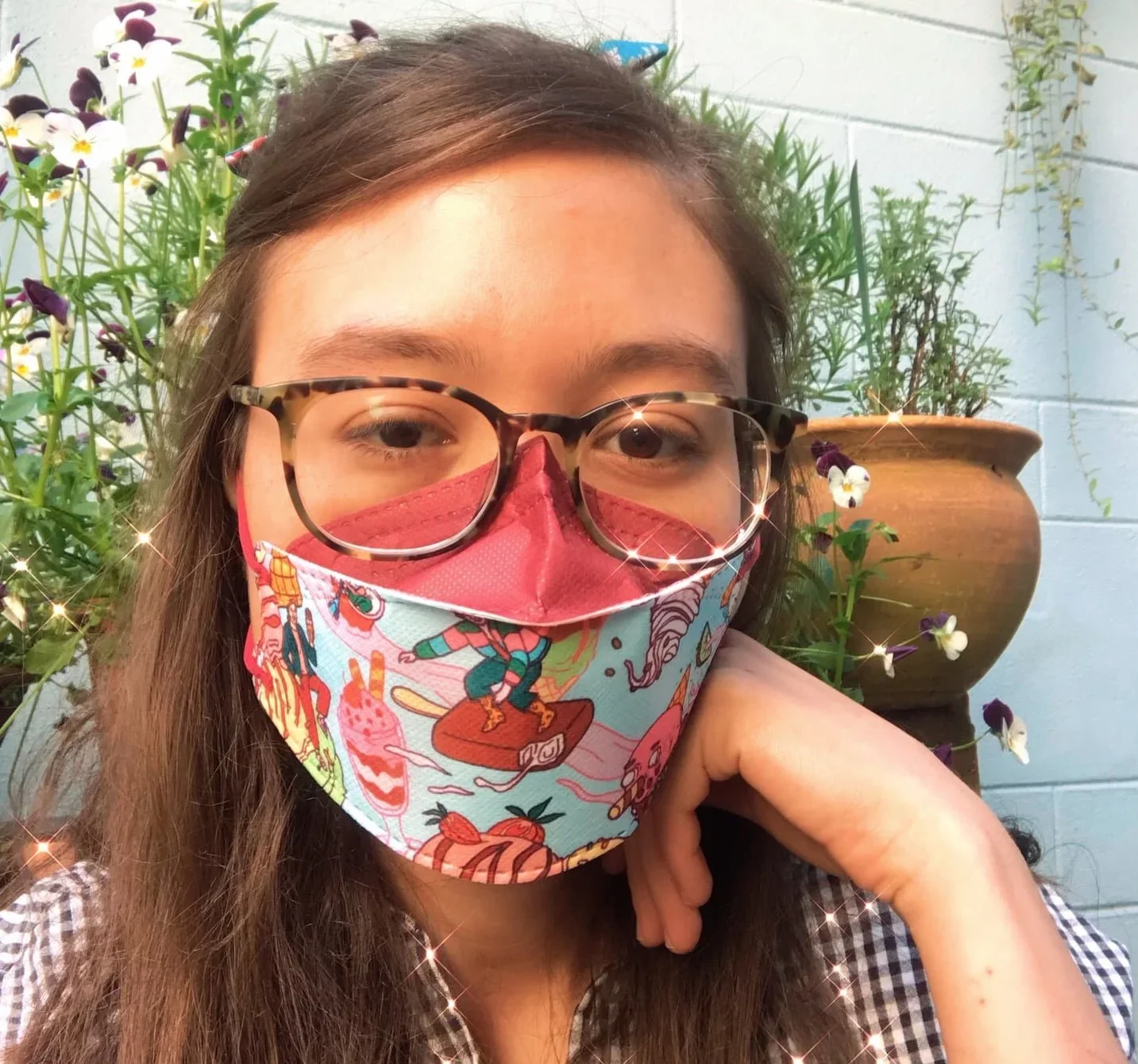  Masklab pattern illustration “Gelato“ for FFP2 face masks, May 2021 