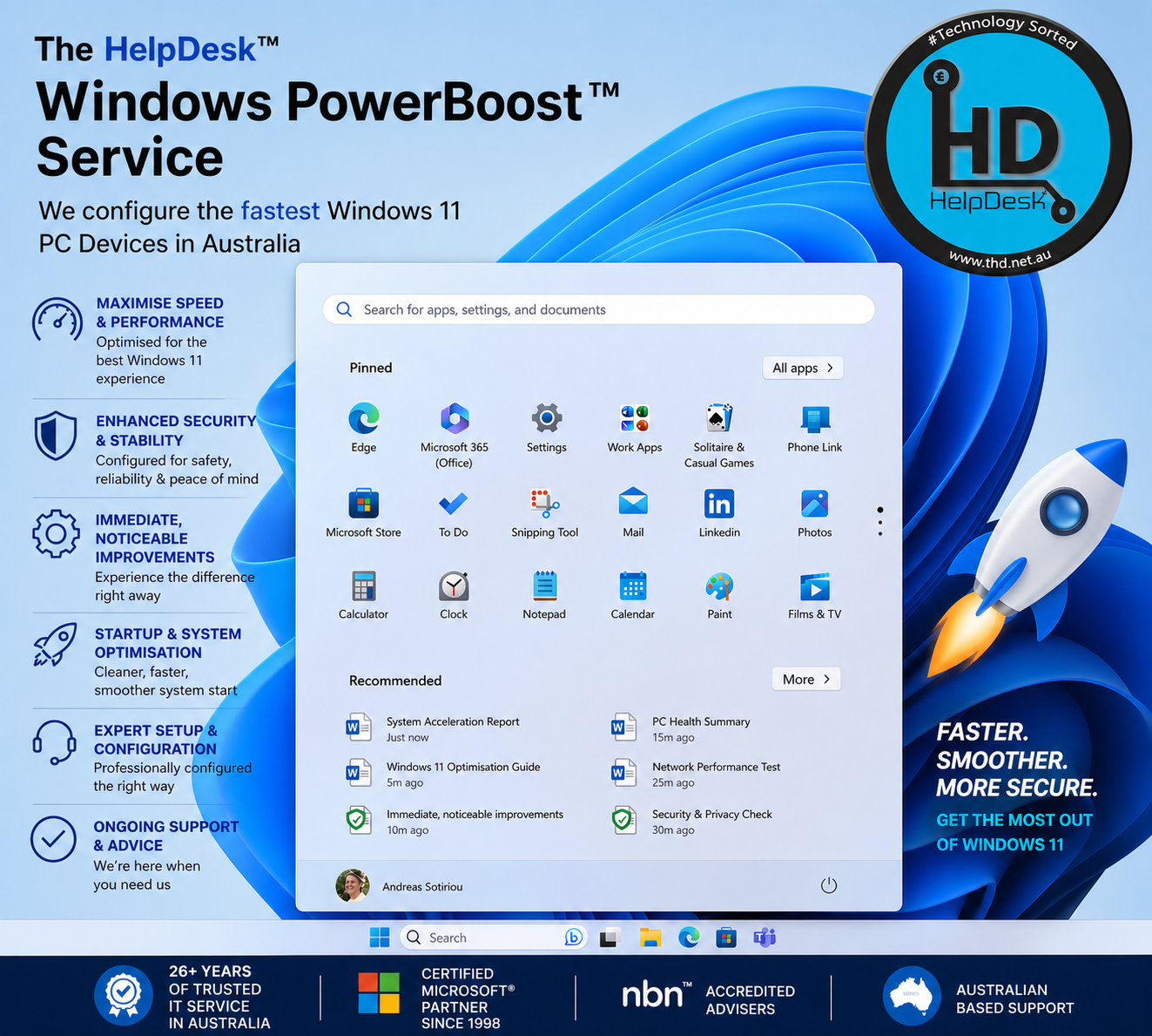 Australia's best Value IT Support, Windows PowerBoost Service Australia, Windows 11 optimisation and PC performance boost service, faster computer setup, IT support Queensland, improve speed, security and reliability of Windows PCs