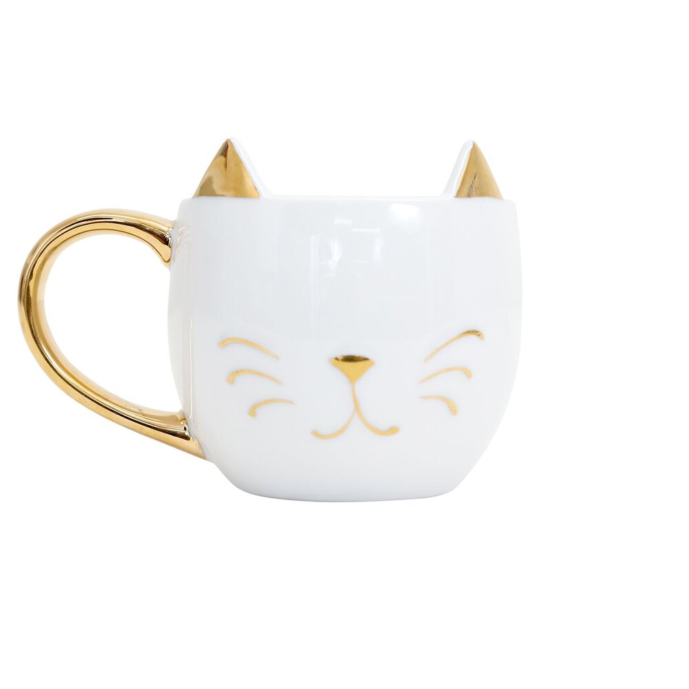 Cat Lover Gold Mug With Ears Lucky Cat Cafe