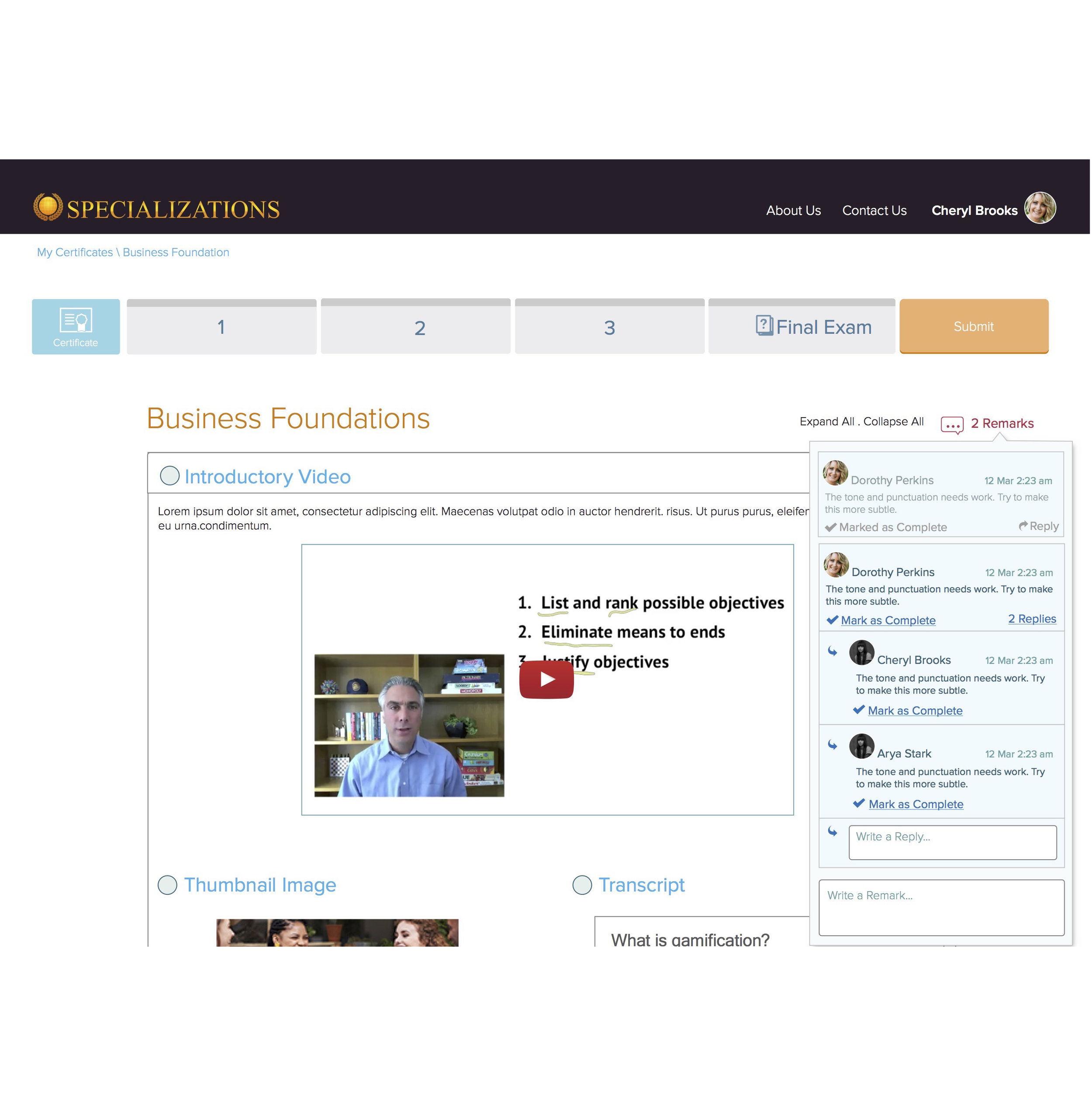 feedback and collaboration