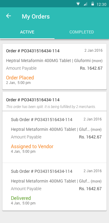 Order Listing