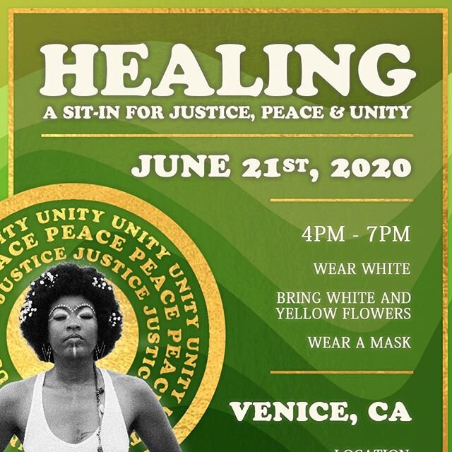 It&rsquo;s happening! Los Angeles you are invited, called, your energy desired tomorrow.⁣
Tomorrow we gather as a community, in the name of⁣
Healing⁣
Justice⁣
Peace &amp; ⁣
Unity.⁣
This day will be a magical time to connect to the mission of what we 