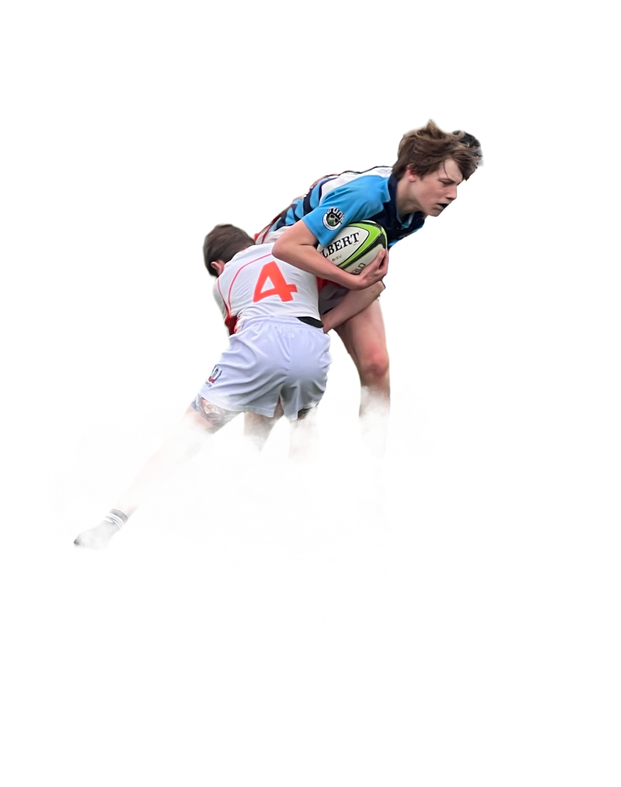 boy tackling the boy with the ball