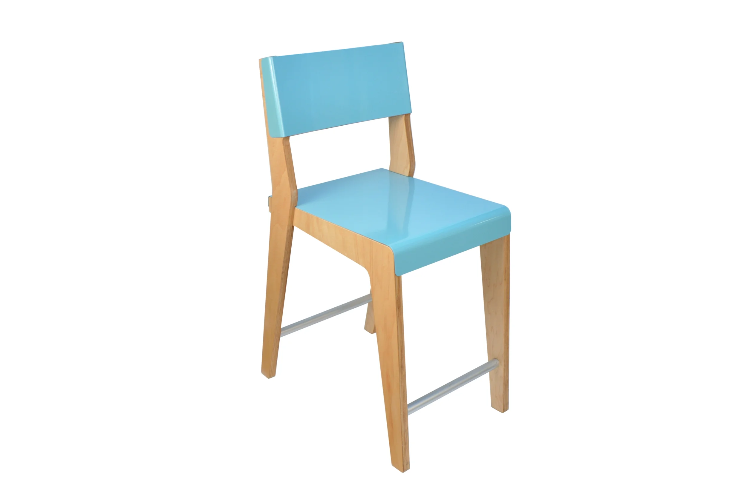 Lock Counter Stool, Maple, Blue, Front.jpg