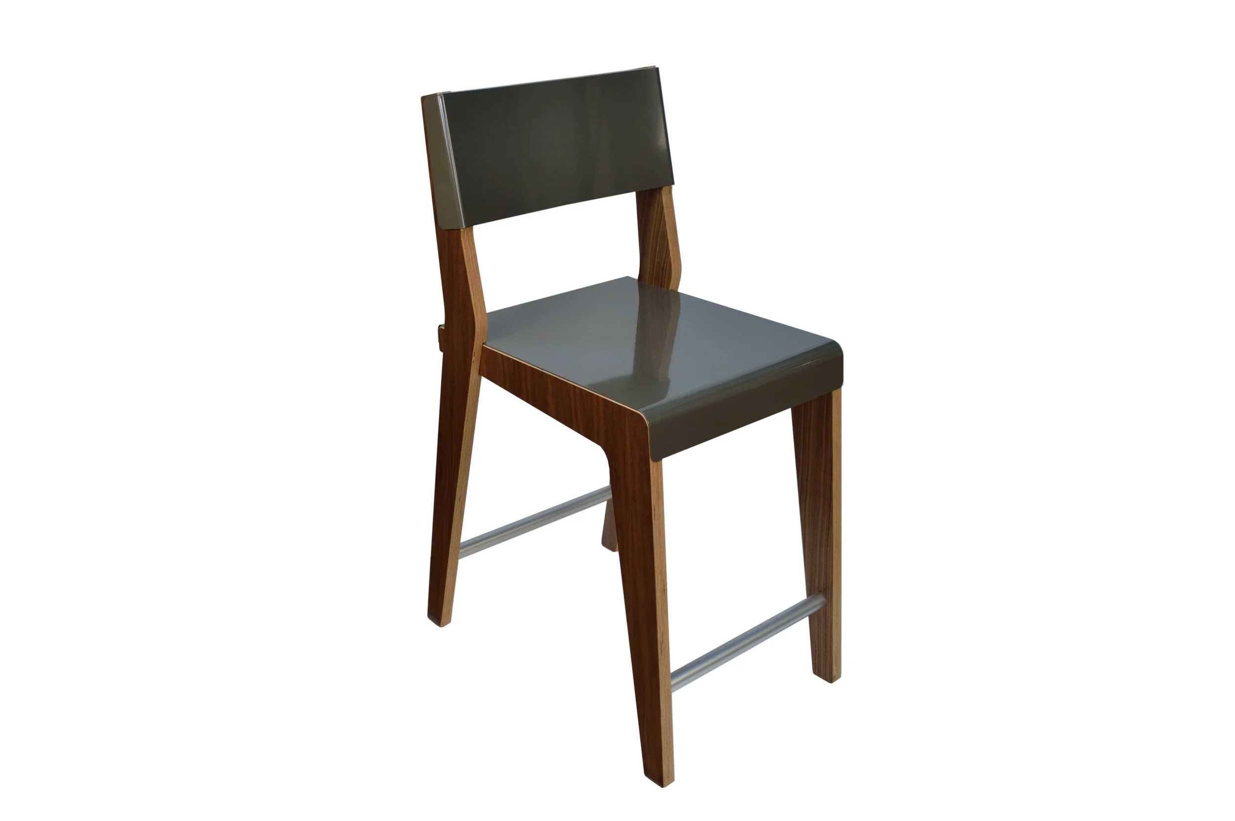 Lock Counter Stool, Walnut, Gray, Front.jpg
