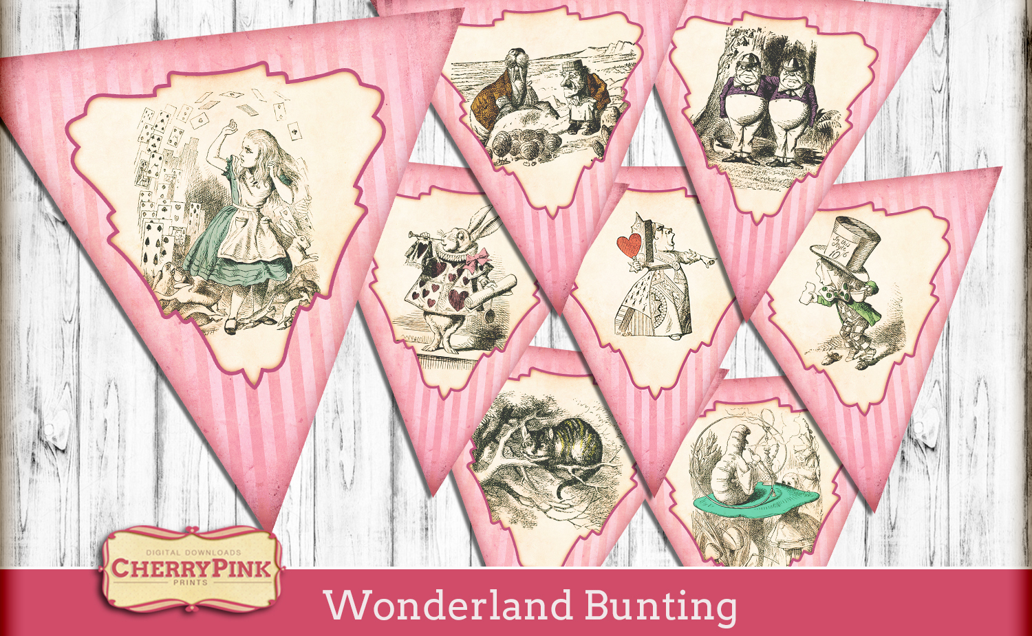 Alice in Wonderland bunting